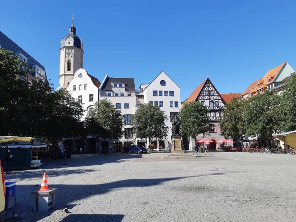 Jena's market square, or Markplatz. Photograph &copy; Svenja Hoffmann